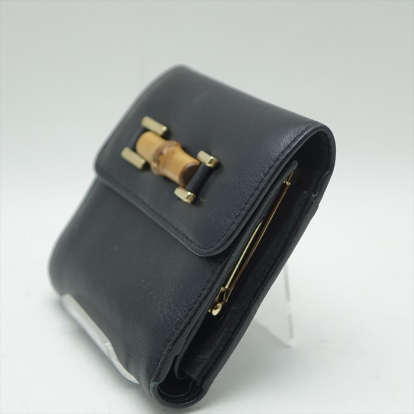 Gucci bifold wallet bamboo black leather - Picture 3 of 7
